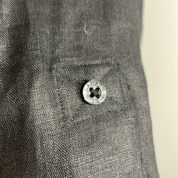 Ralph Lauren linen long sleeve button up Womens Black Size Petite Small - Picture 5 of 7